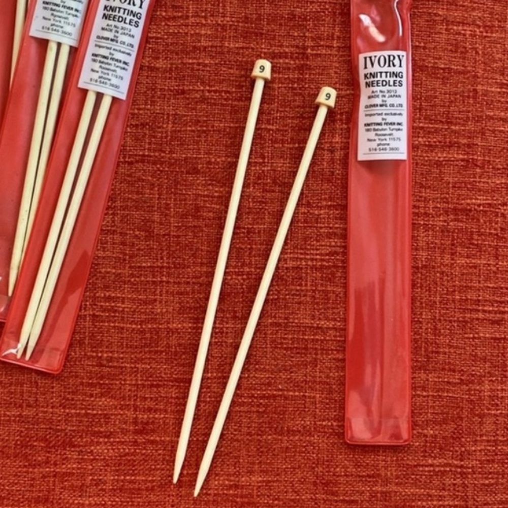 FINAL PRICE $10 NIP Clover Ivory Knitting Needles Made in Japan No. 9 lot